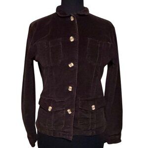 View Brand Button-Down Brown Corduroy Jacket Cotton Blend Women's Size S (READ)